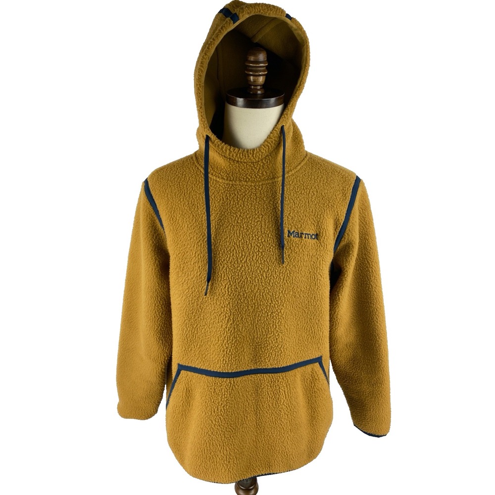 Marmot Lost Corner Hoody High Pile Shearling Sweatshirt Teddy Scotch Mustard L